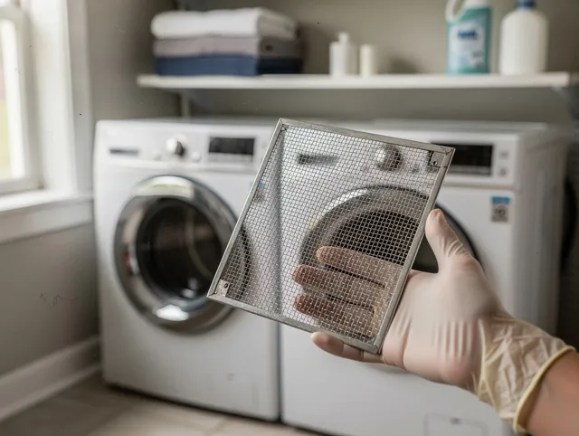 Norwich Dryer Vent Cleaning specialist performing detailed lint trap cleaning service in Norwich